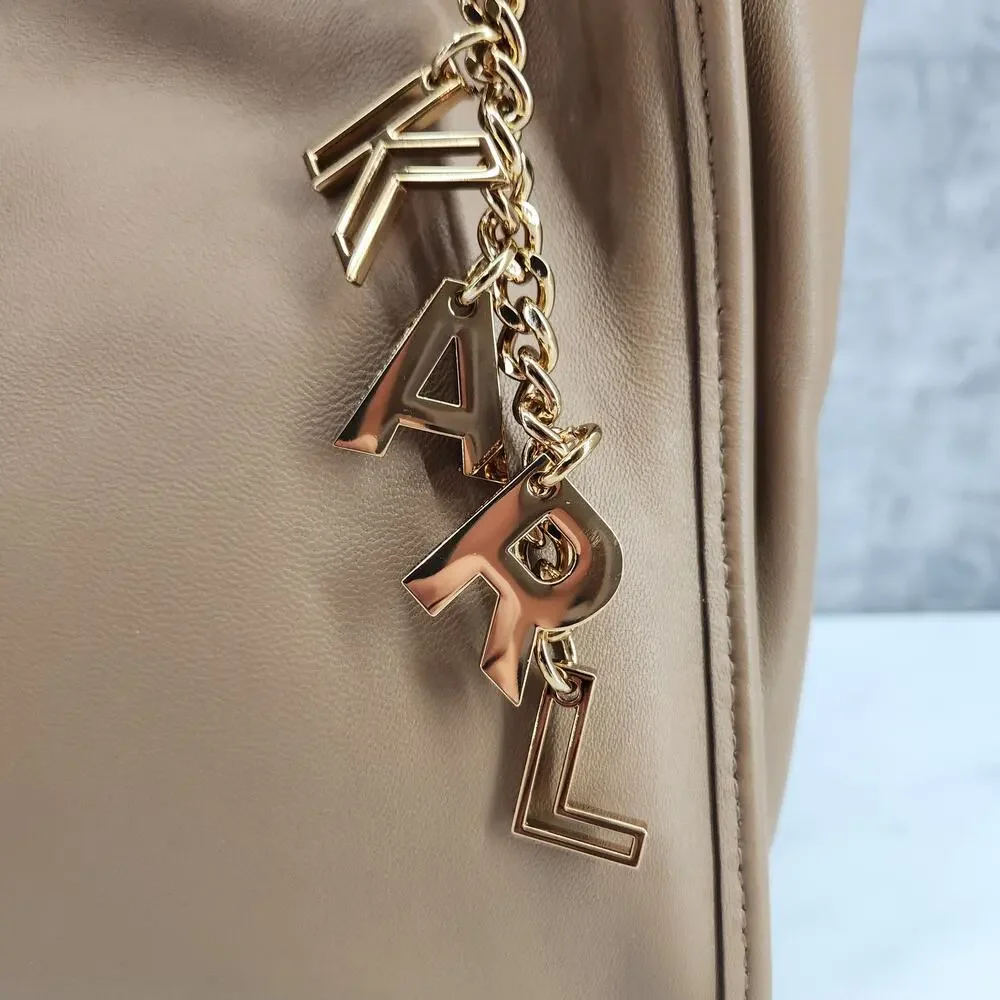NWT Karl Lagerfeld Paris Luciene Leather Tote Bag + Dust Bag & Karl Charm READ